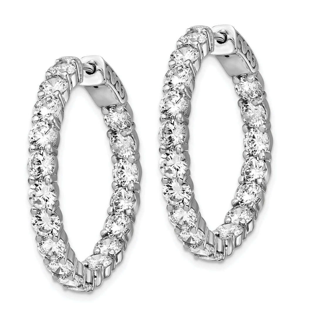 Sterling Silver CZ Hoop Earrings