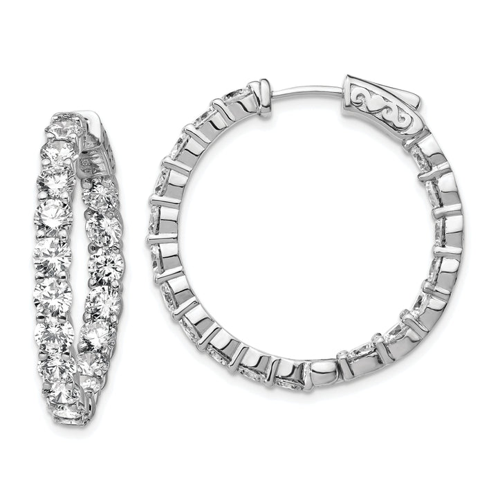 Sterling Silver CZ Hoop Earrings