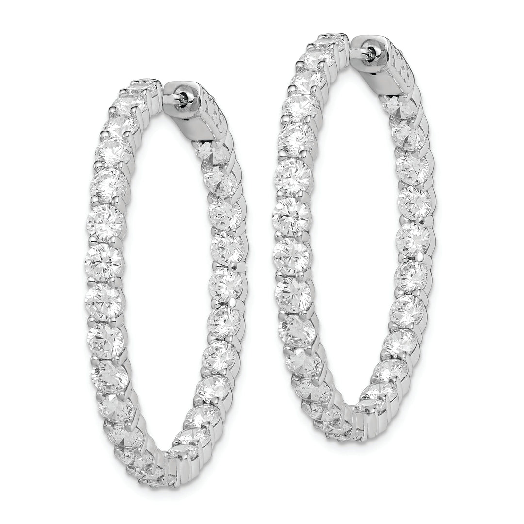 Sterling Silver CZ Hoop Earrings