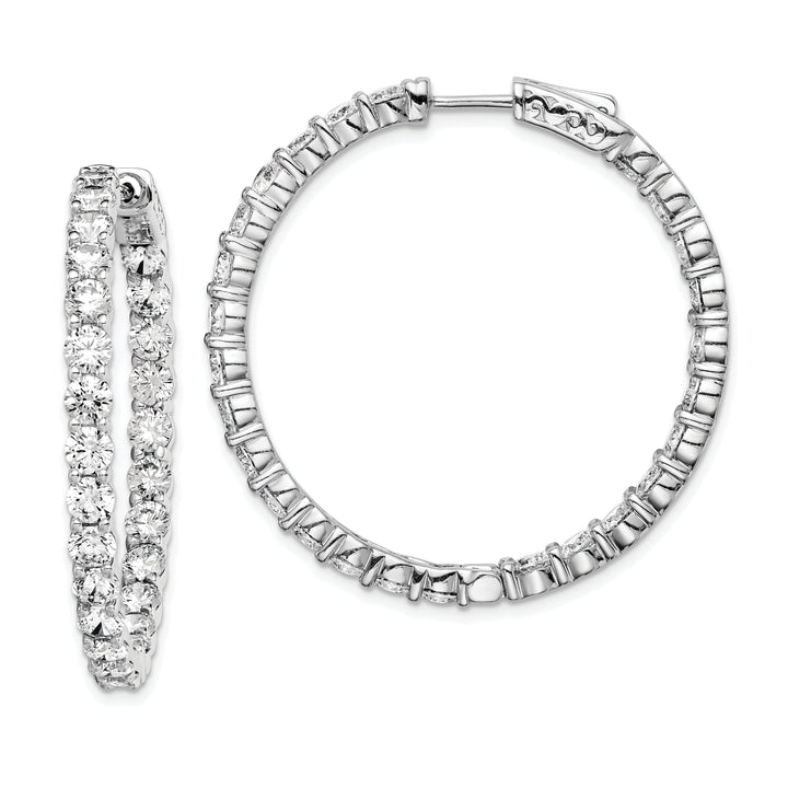 Sterling Silver CZ Hoop Earrings