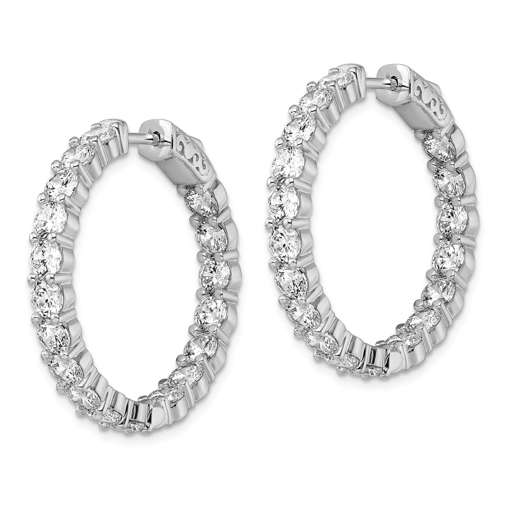 Sterling Silver CZ Hoop Earrings