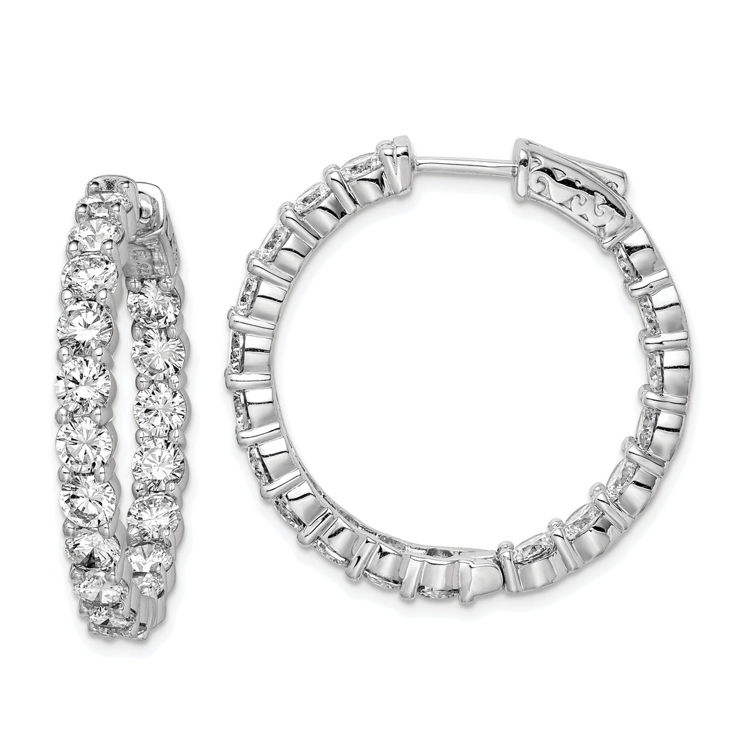 Sterling Silver CZ Hoop Earrings