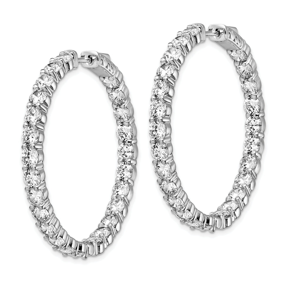 Sterling Silver CZ Hoop Earrings