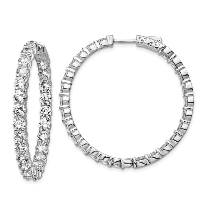 Sterling Silver CZ Hoop Earrings