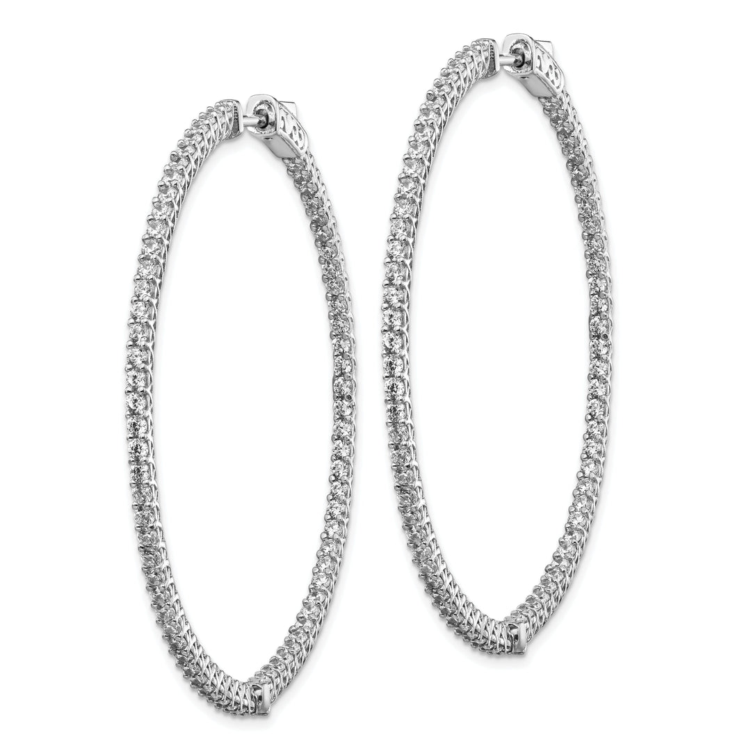 Sterling Silver CZ Hoop Earrings