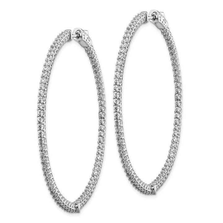 Sterling Silver CZ Hoop Earrings