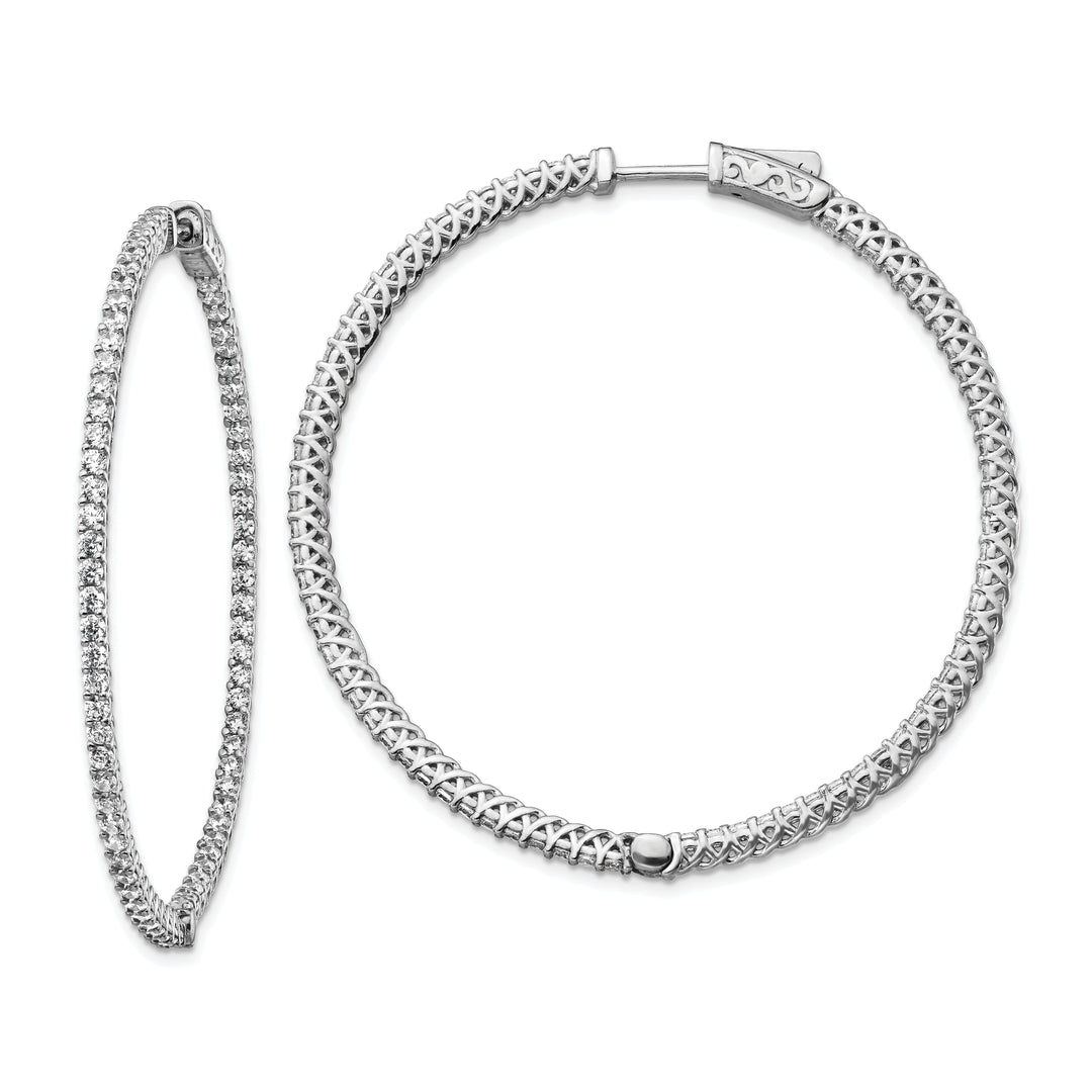 Sterling Silver CZ Hoop Earrings