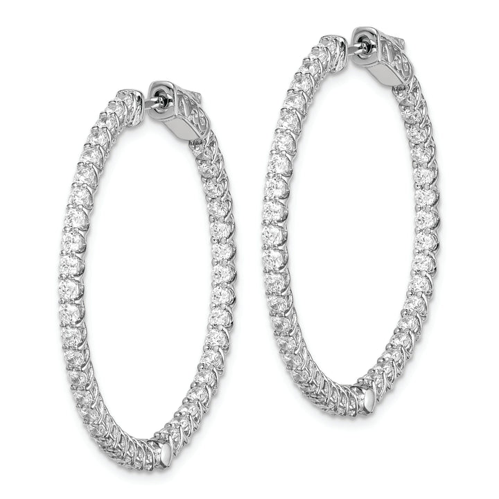 Sterling Silver CZ Hoop Earrings