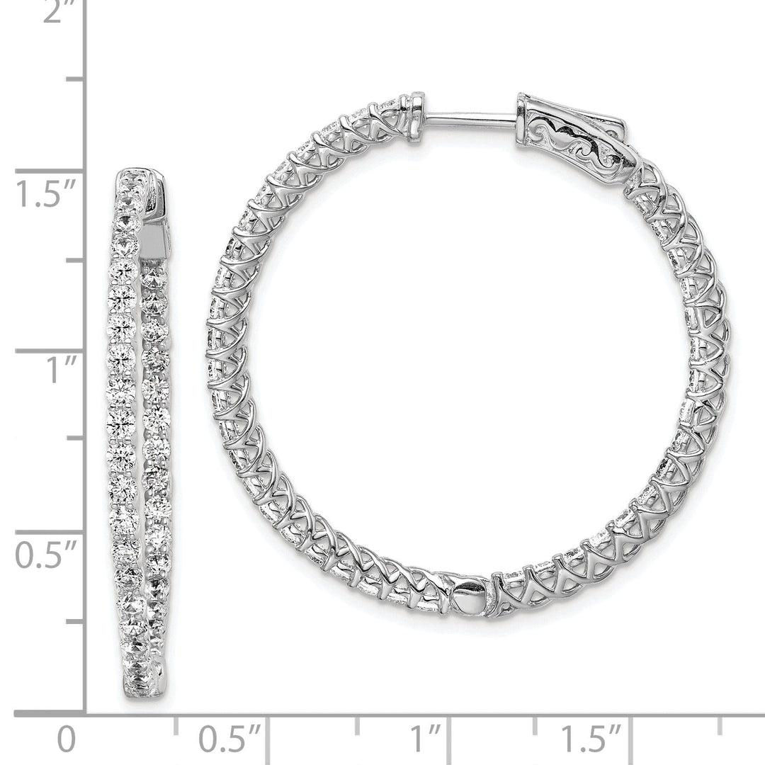 Sterling Silver CZ Hoop Earrings