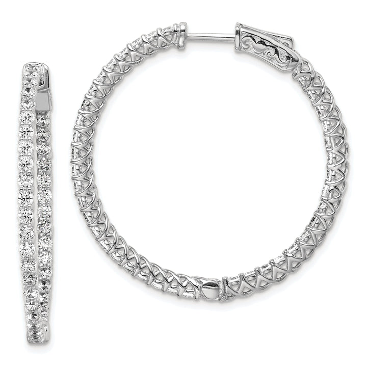 Sterling Silver CZ Hoop Earrings