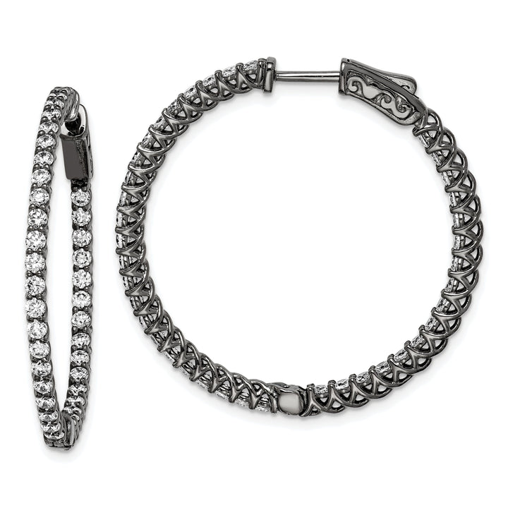 Sterling Silver CZ Hoop Earrings