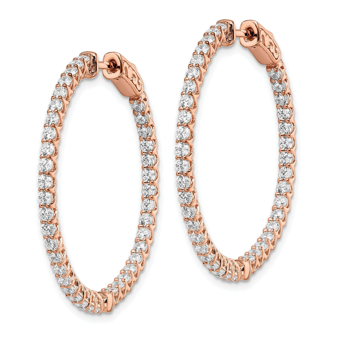 Sterling Silver CZ Hoop Earrings