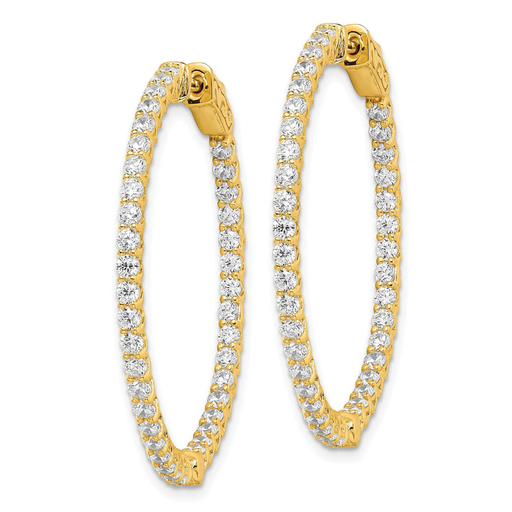 Sterling Silver CZ Hoop Earrings