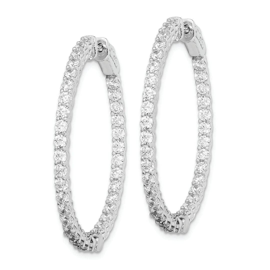 Sterling Silver CZ Hoop Earrings