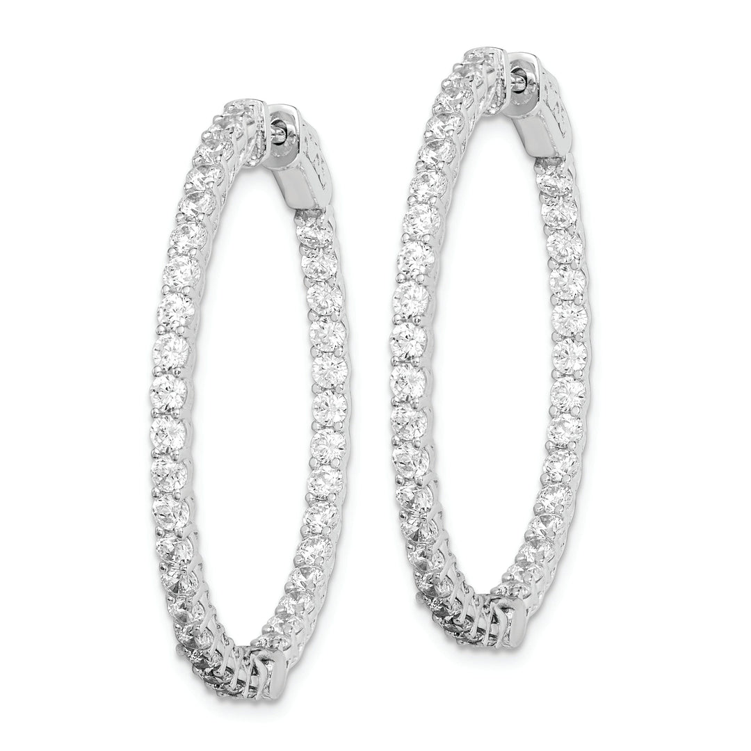 Sterling Silver CZ Hoop Earrings