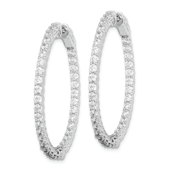 Sterling Silver CZ Hoop Earrings