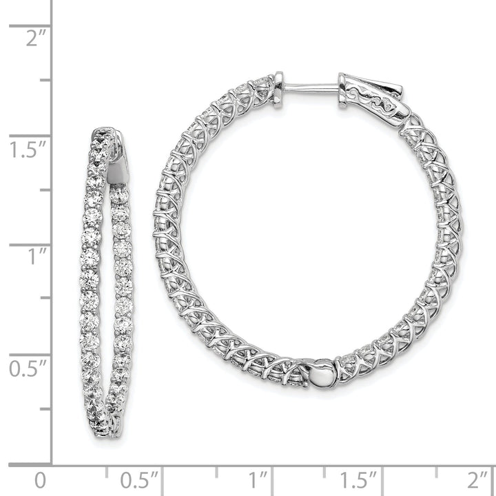 Sterling Silver CZ Hoop Earrings