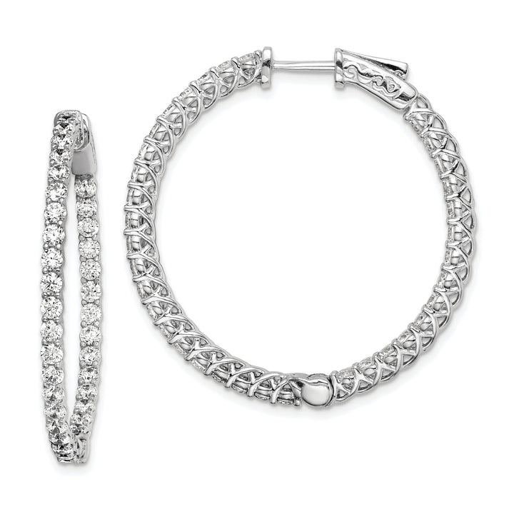 Sterling Silver CZ Hoop Earrings