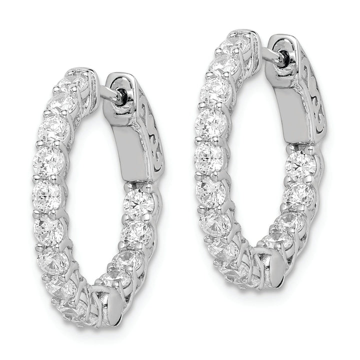 Sterling Silver CZ Hoop Earrings