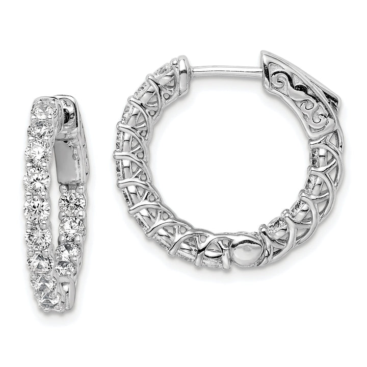 Sterling Silver CZ Hoop Earrings