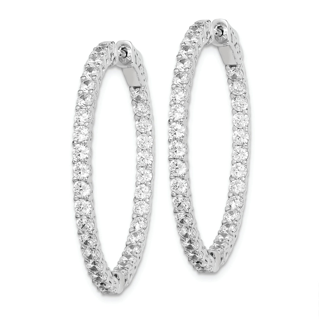 Sterling Silver CZ Hoop Earrings