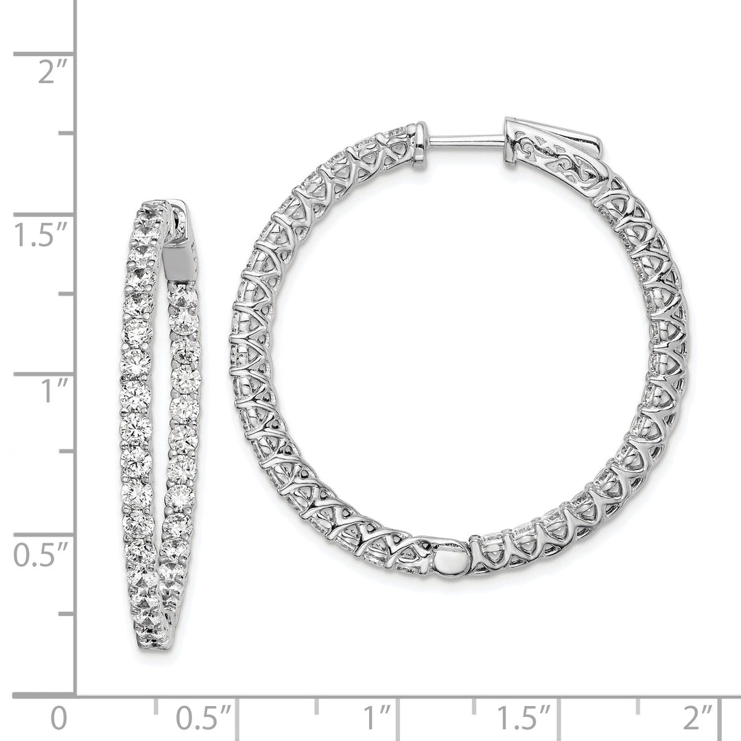 Sterling Silver CZ Hoop Earrings