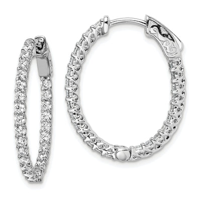 Sterling Silver CZ Oval Hoop Earrings at $ 89.38 only from Jewelryshopping.com