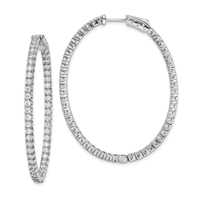 Sterling Silver CZ Oval Hoop Earrings at $ 165.71 only from Jewelryshopping.com