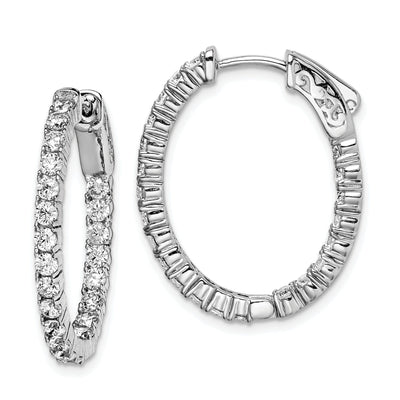 Sterling Silver CZ Oval Hoop Earrings at $ 97.29 only from Jewelryshopping.com