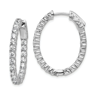 Sterling Silver CZ Oval Hoop Earrings at $ 98.34 only from Jewelryshopping.com