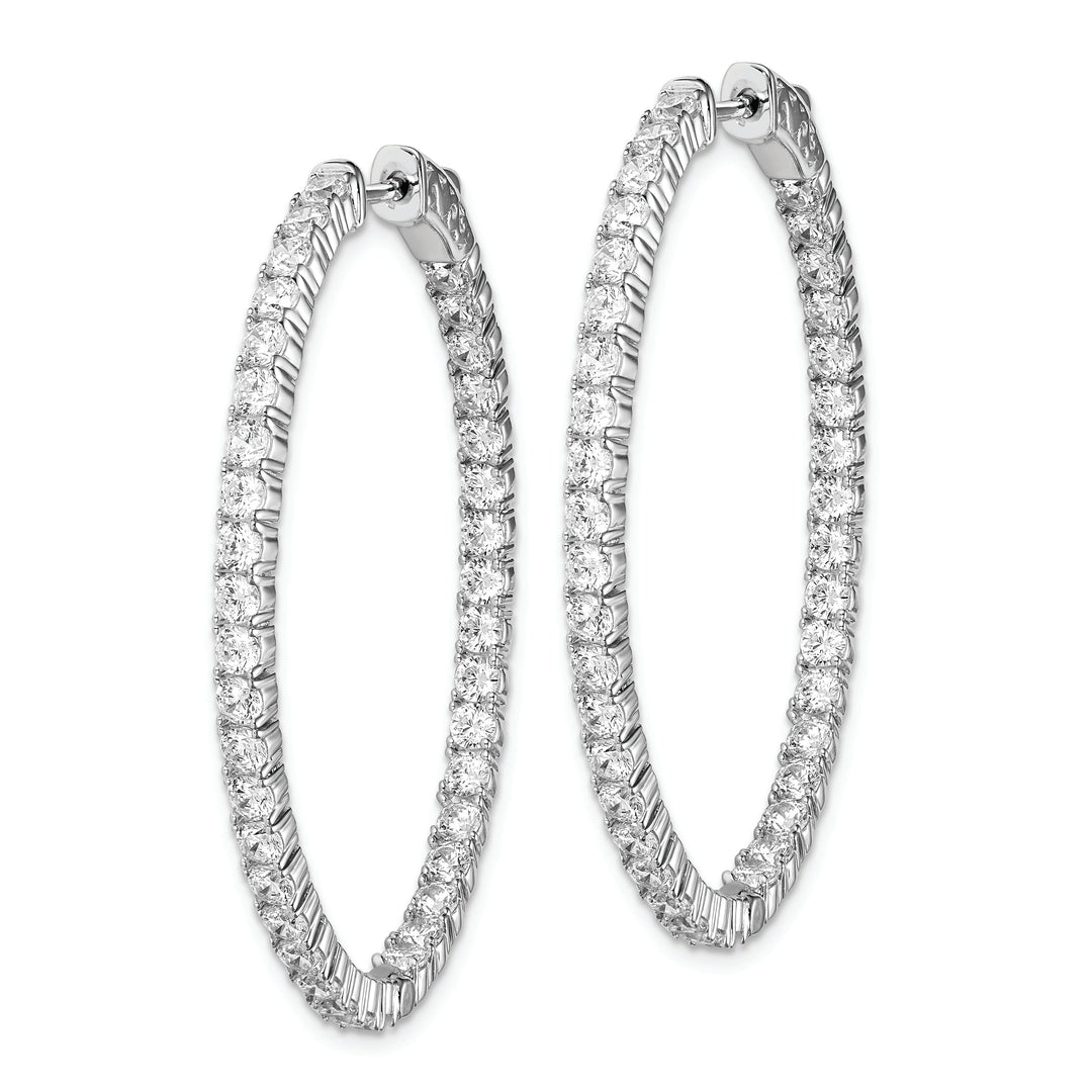 Sterling Silver CZ Oval Hoop Earrings