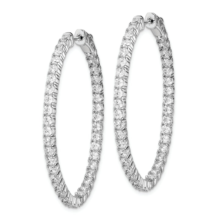 Sterling Silver CZ Oval Hoop Earrings