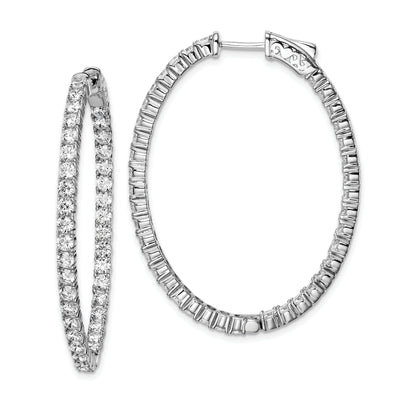 Sterling Silver CZ Oval Hoop Earrings at $ 143.68 only from Jewelryshopping.com