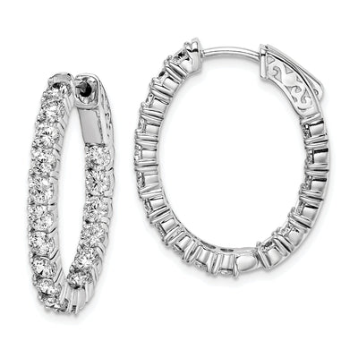 Sterling Silver CZ Oval Hoop Earrings at $ 103.51 only from Jewelryshopping.com