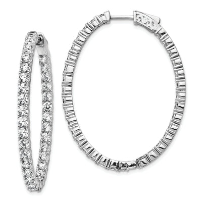 Sterling Silver CZ Oval Hoop Earrings at $ 167.33 only from Jewelryshopping.com