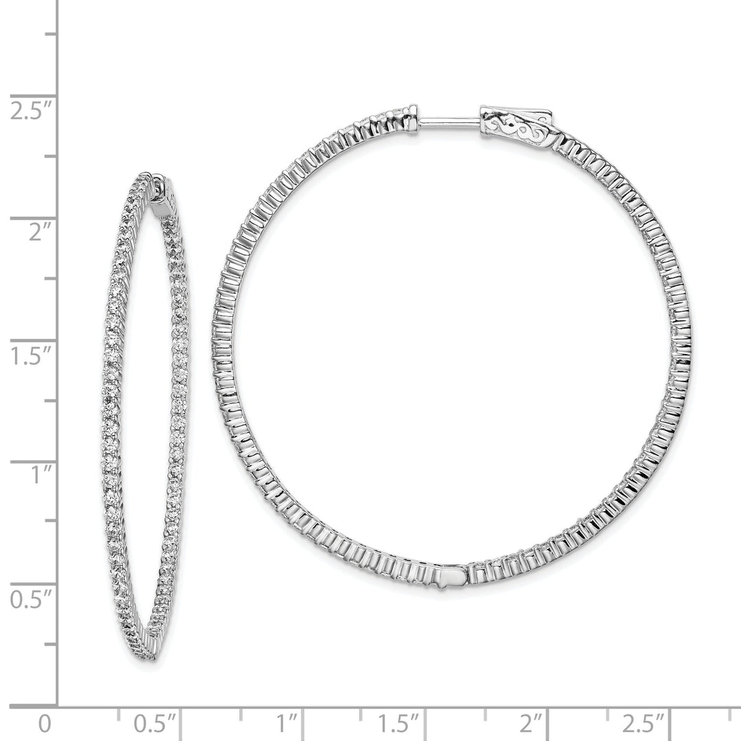 Sterling Silver CZ Hoop Earrings