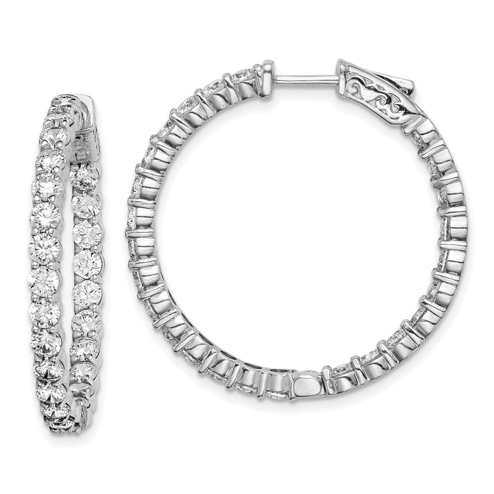 Sterling Silver CZ Hoop Earrings