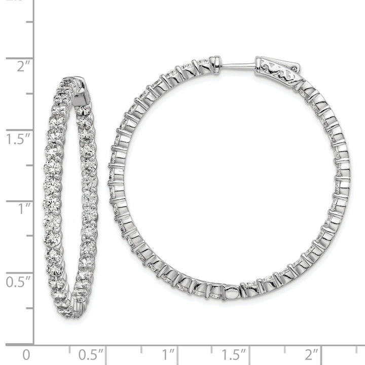 Sterling Silver CZ Hoop Earrings