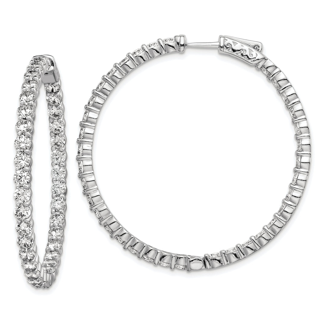 Sterling Silver CZ Hoop Earrings