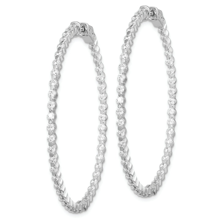 Sterling Silver CZ Hoop Earrings