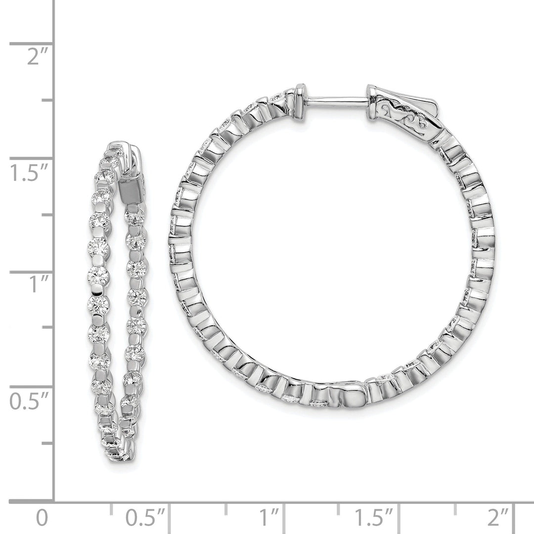 Sterling Silver CZ Hoop Earrings