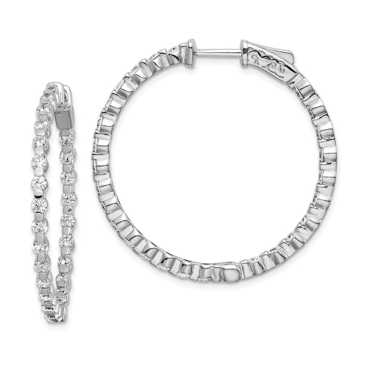 Sterling Silver CZ Hoop Earrings