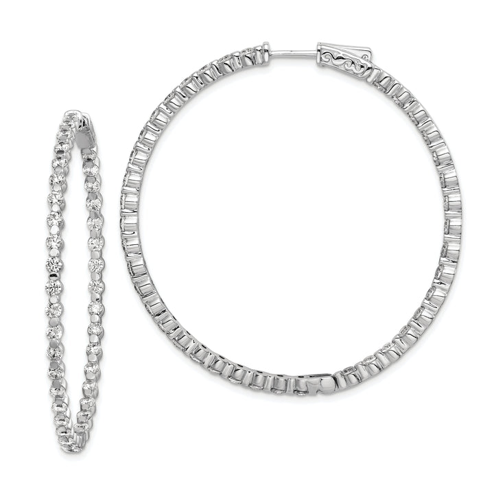 Sterling Silver CZ Hoop Earrings