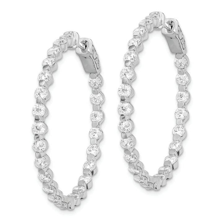 Sterling Silver CZ Hoop Earrings