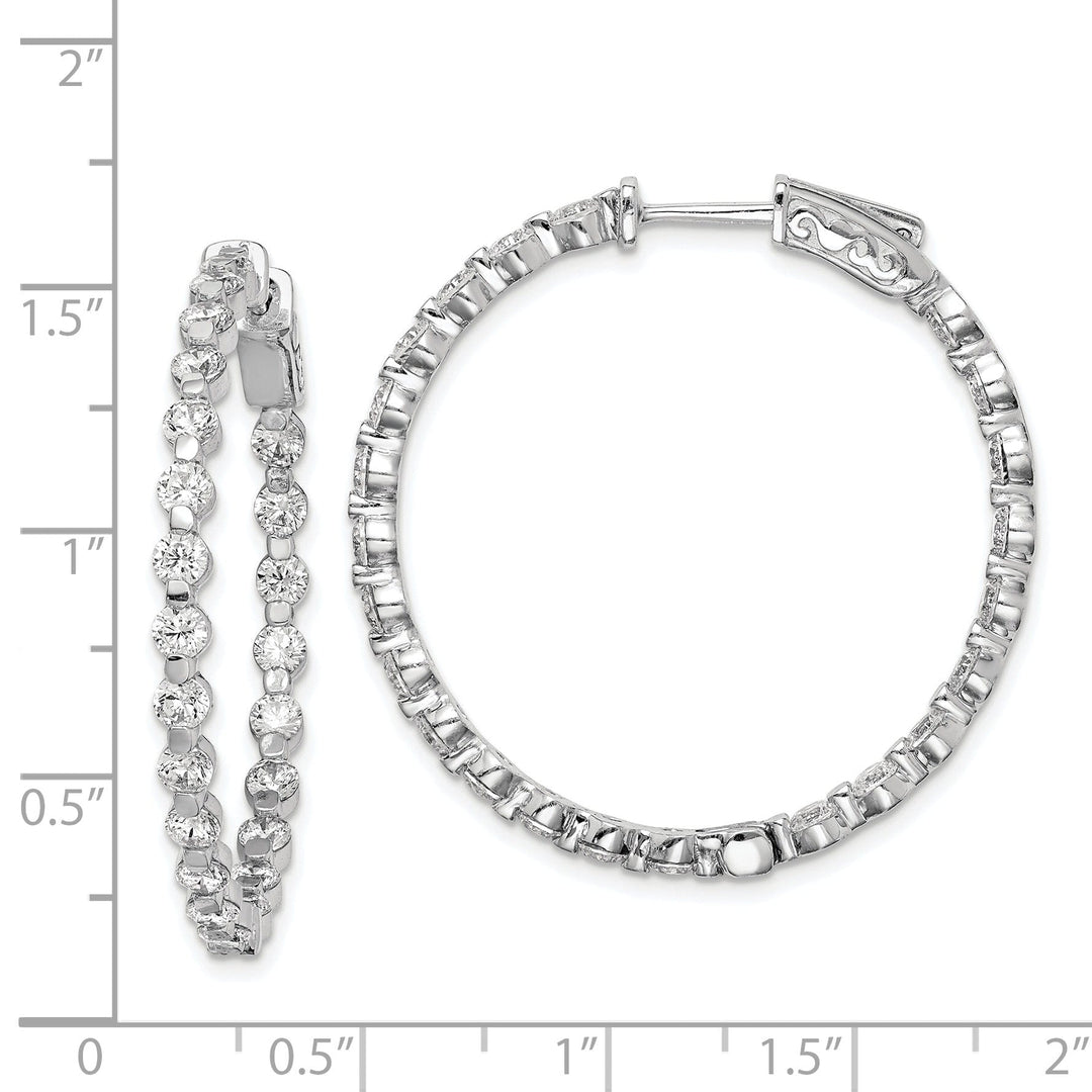 Sterling Silver CZ Hoop Earrings