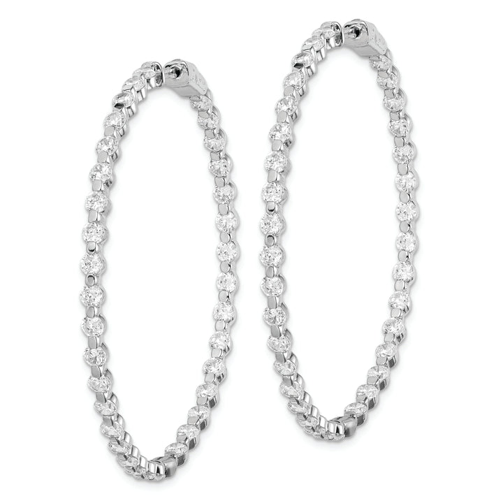 Sterling Silver CZ Hoop Earrings