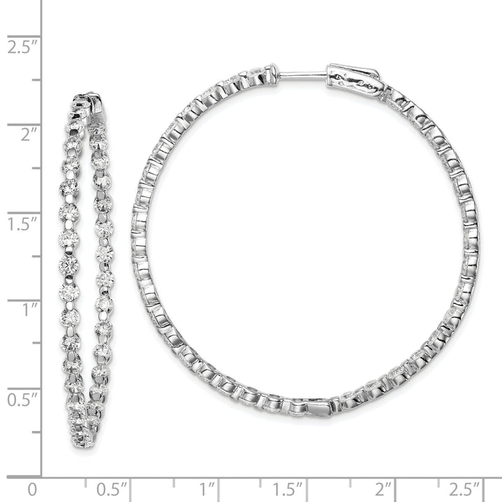 Sterling Silver CZ Hoop Earrings