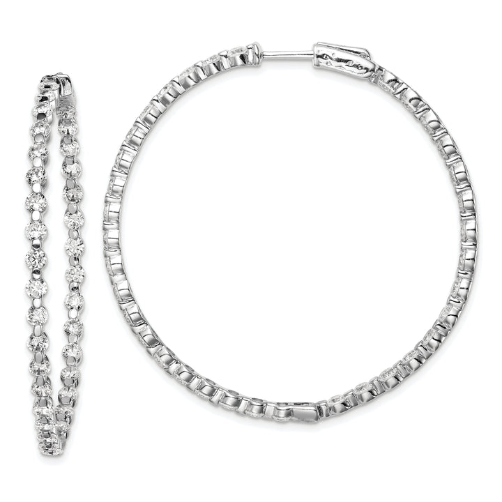 Sterling Silver CZ Hoop Earrings
