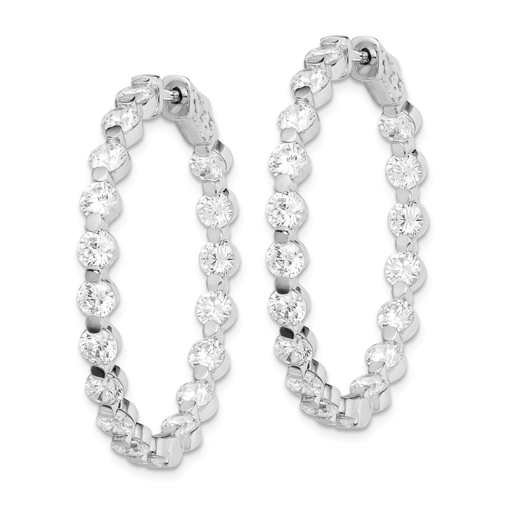 Sterling Silver CZ Hoop Earrings