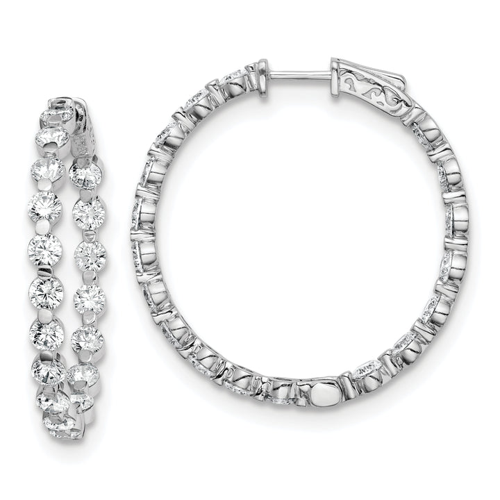 Sterling Silver CZ Hoop Earrings